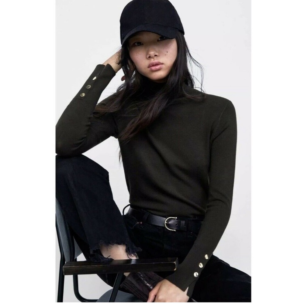 ZARA NWT Dark Grey Turtle Neck
